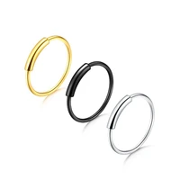 real 925 sterling silver nose ring gold small hoop rings for women ear fake piercing fine body jewelry party top fashion