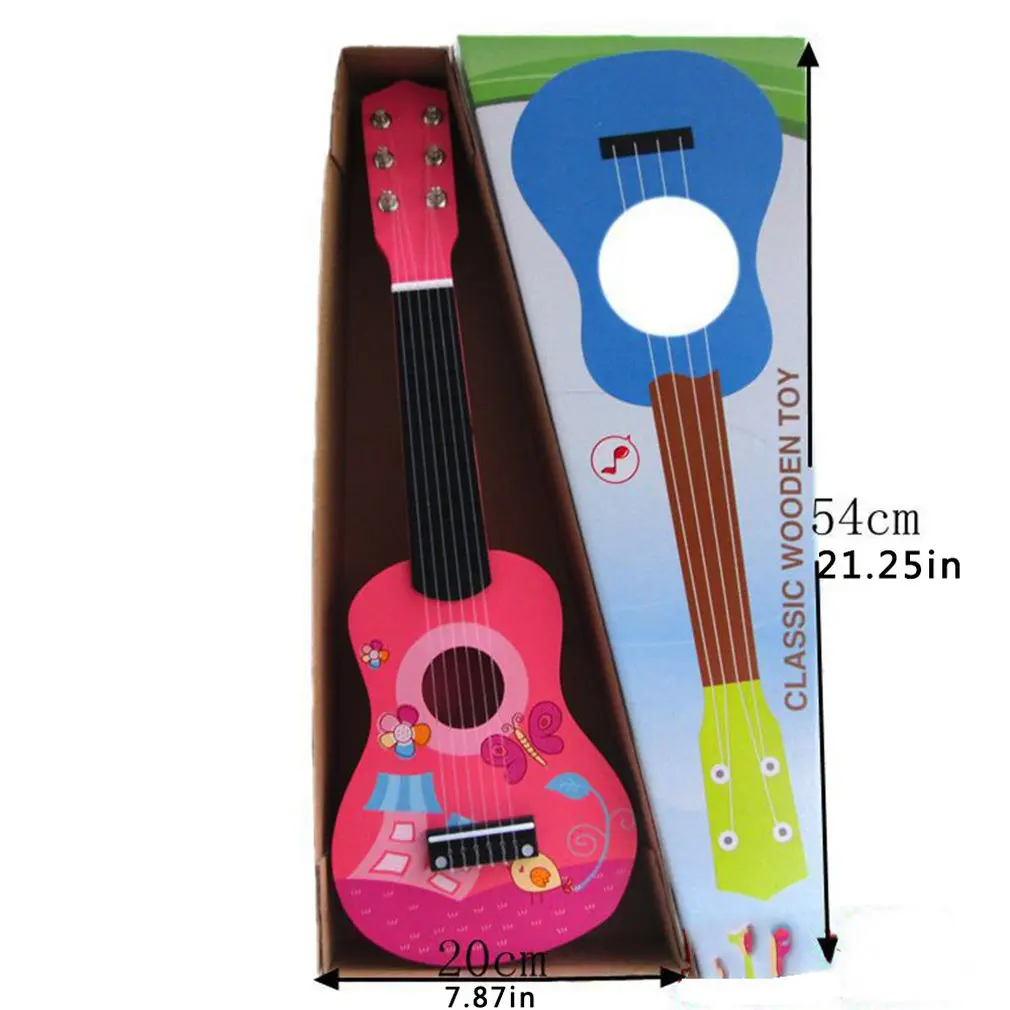 

Wood Acoustic Guitar 12 Frets 6 Strings With Guitar Pick Wire Strings for Kids for Beginners Music Instrument