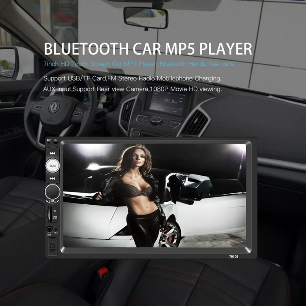 Автомобильный радиоприемник HD " сенсорный экран стерео USB Bluetooth 12 В 2 Din FM ISO power Aux вход Авто MP5 плеер SD USB дропшиппинг