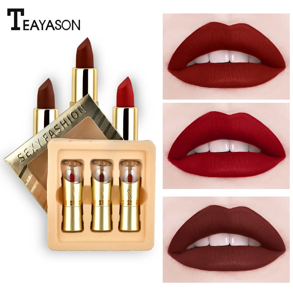 3 шт./компл. набор бархатных матовых помад для губ увлажняющая питательная