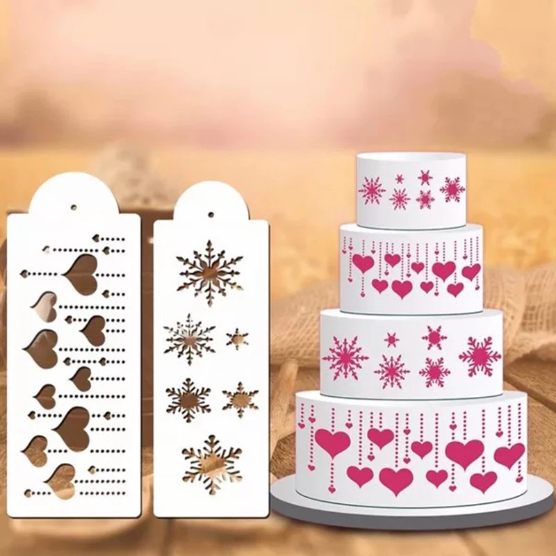 

Cream Wave Totem Fondant Cake Stencil Mould Template Border Lace Decor Sugarcraft Decorating Tool Craft DIY Bakeware Reusable