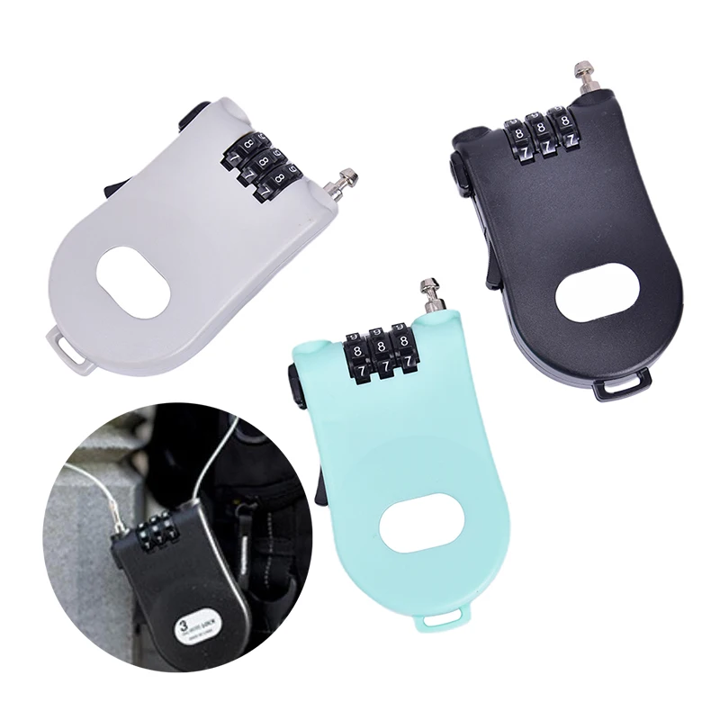 3 цифр велосипедный Запчасти велосипед мини кабельный замок трос лыжные