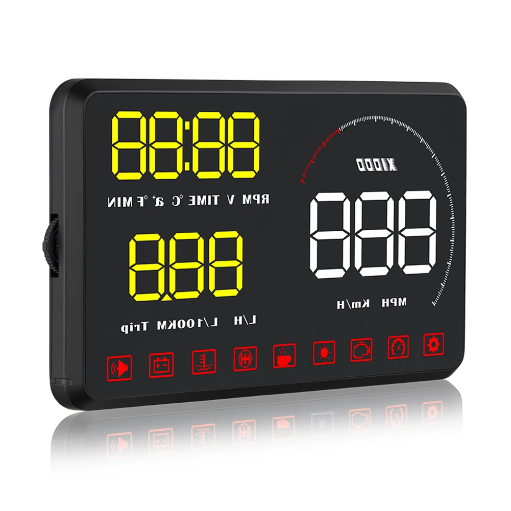 Автомобильный цифровой измеритель HUD Дисплей км/ч превышение скорости