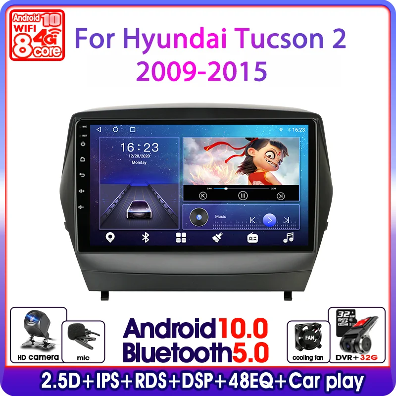 Автомагнитола на Android 10 для Hyundai Tucson 2 LM ix35 2009 2015 мультимедийный видеоплеер с GPS