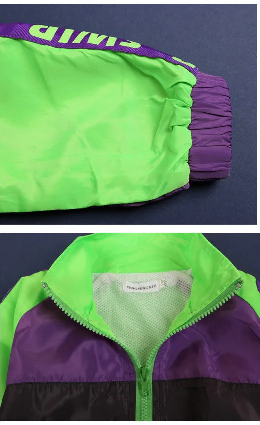 Уличные танцевальные костюмы для девочек 3 шт. джаз хип-хоп флуоресцентные