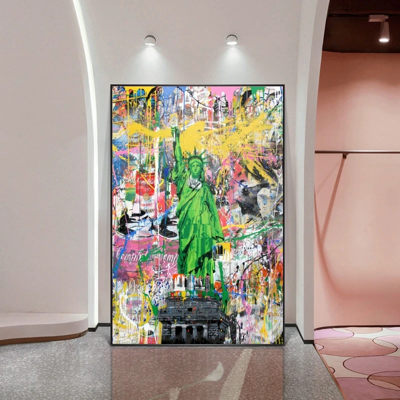 

Statue of Liberty Graffiti art Paintings on the Wall Art Posters and Prints Street Art of Statue of Liberty Pictures Home Decor