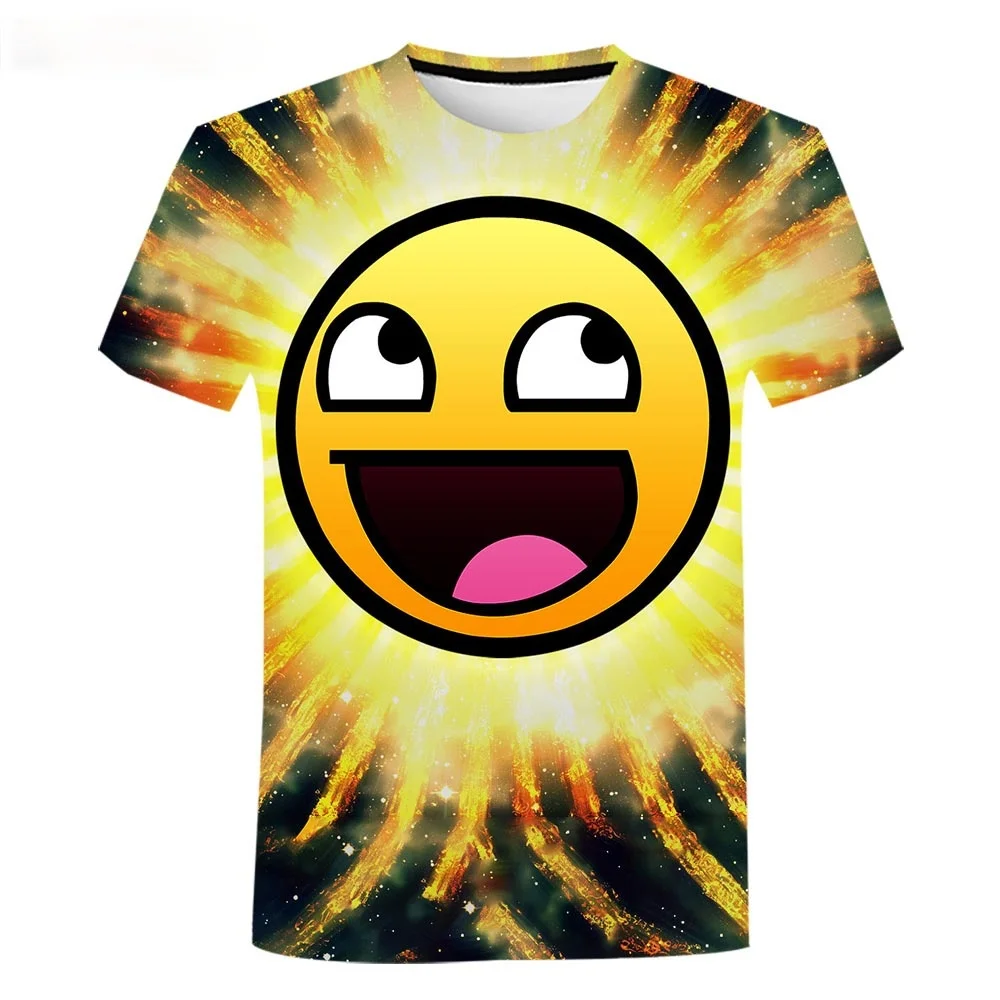

Футболка с забавным лицом для мужчин и женщин, крутая Повседневная модная уличная одежда с коротким рукавом и 3D принтом для мальчиков и дево...