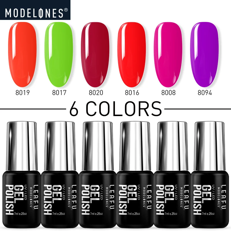 Modelones 6 шт./лот кофейная серия светодиодный Гель лак для ногтей долговечный УФ