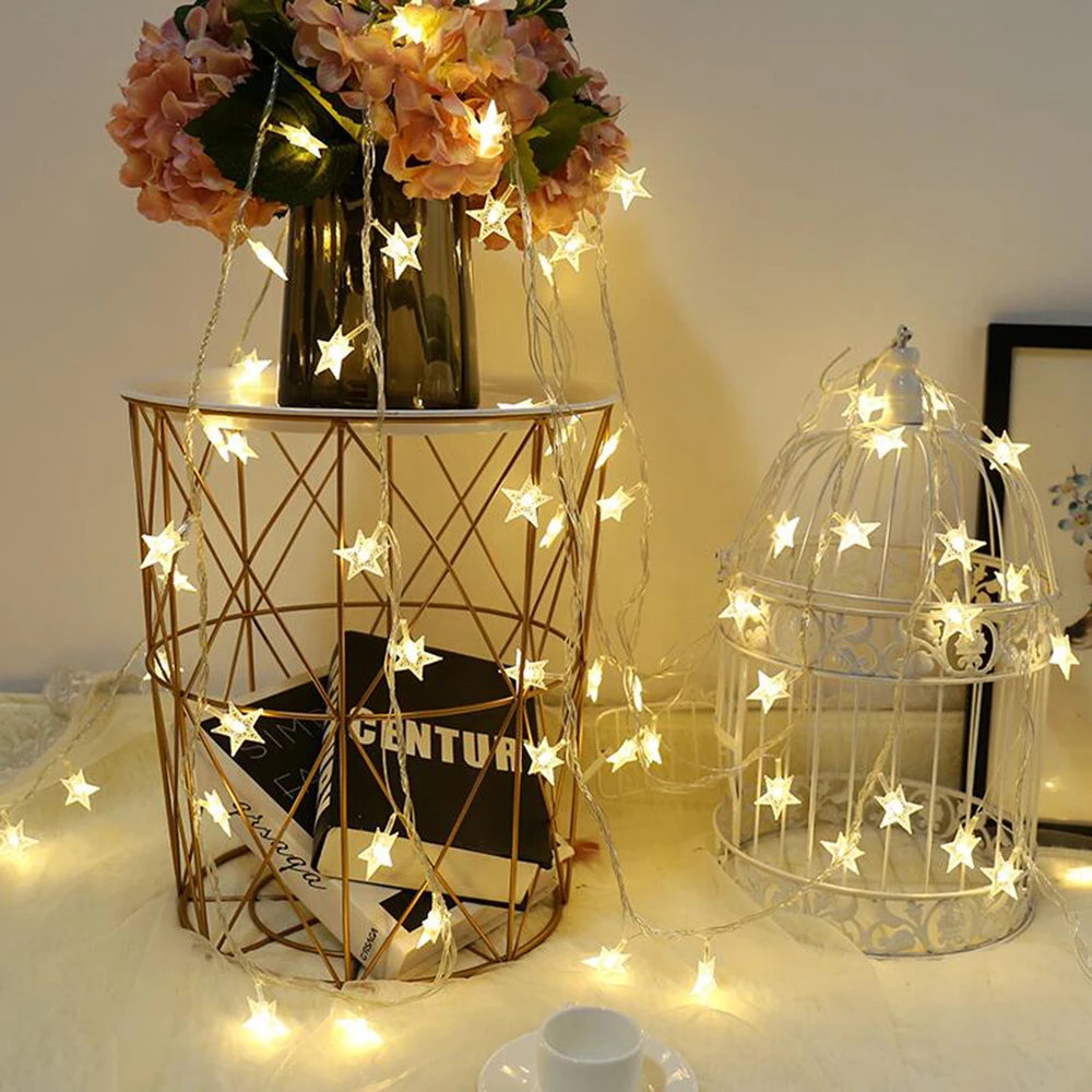 СВЕТОДИОДНАЯ Гирлянда со звездами 3/5/10 м|fairy lights wedding|lighting weddingslight christmas |