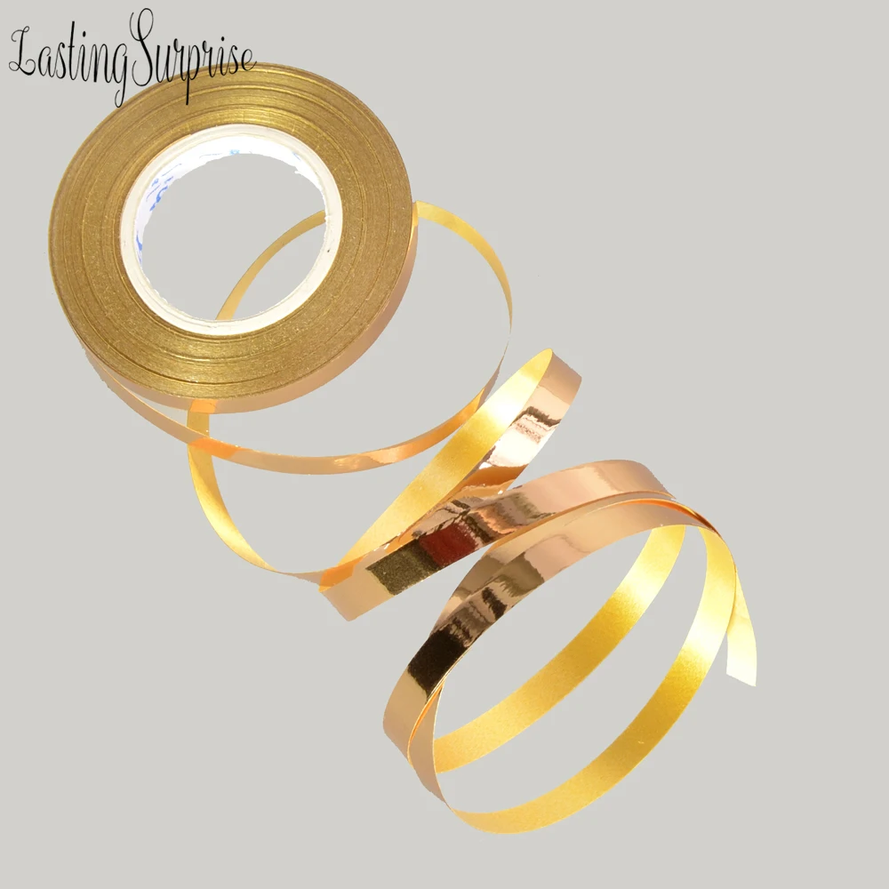 6 шт 10 м розовое золото лазерные блестящие ленты для завивки ролл воздушные шары