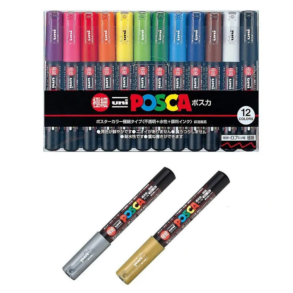 Маркеры Mitsubishi Pencil Uni posca для рисования сверхтонкий наконечник 0 7 мм Сверхтонкая
