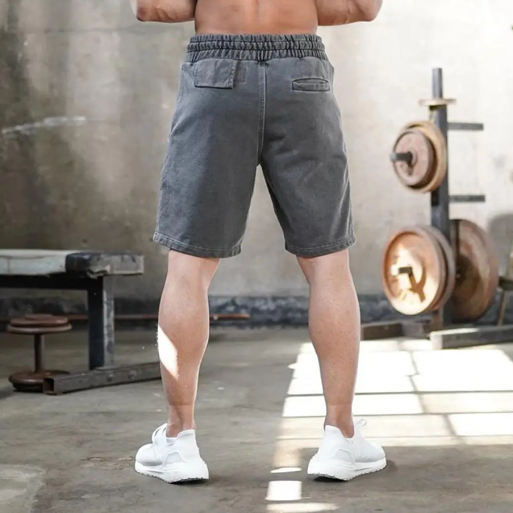 Шорты мужские повседневные однотонные хлопковые короткие штаны для спортивного