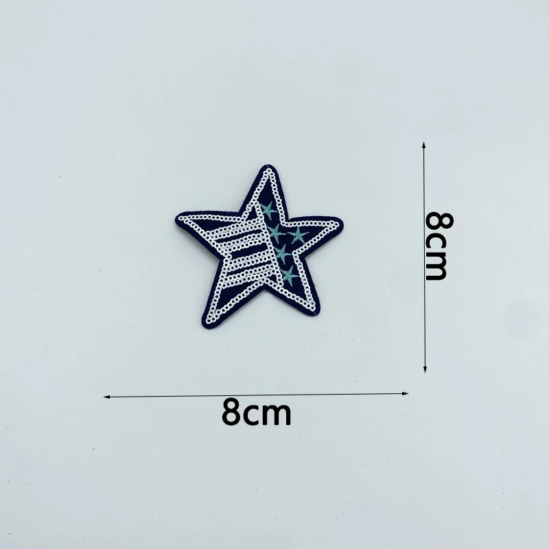 10 шт./компл. блестящие нашивки со звездами аппликация с помощью утюга для джинсов