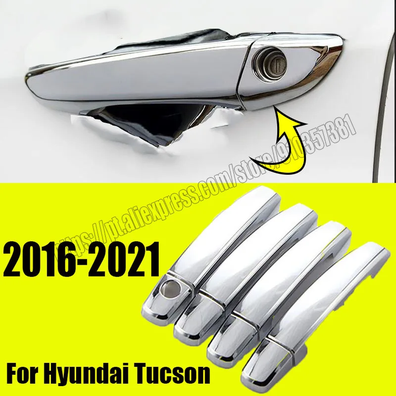 

8 шт., хромированные накладки на дверные ручки для Hyundai Tucson 2016 2017 2018 2019 2020 2021 ABS