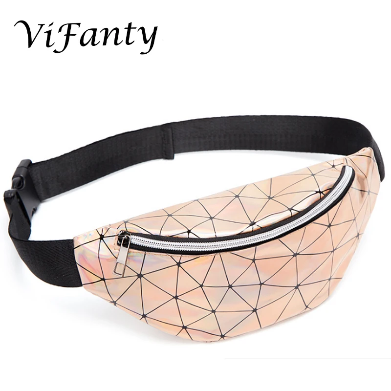 Поясная Сумка женская голографическая забавная Водонепроницаемая блестящая с