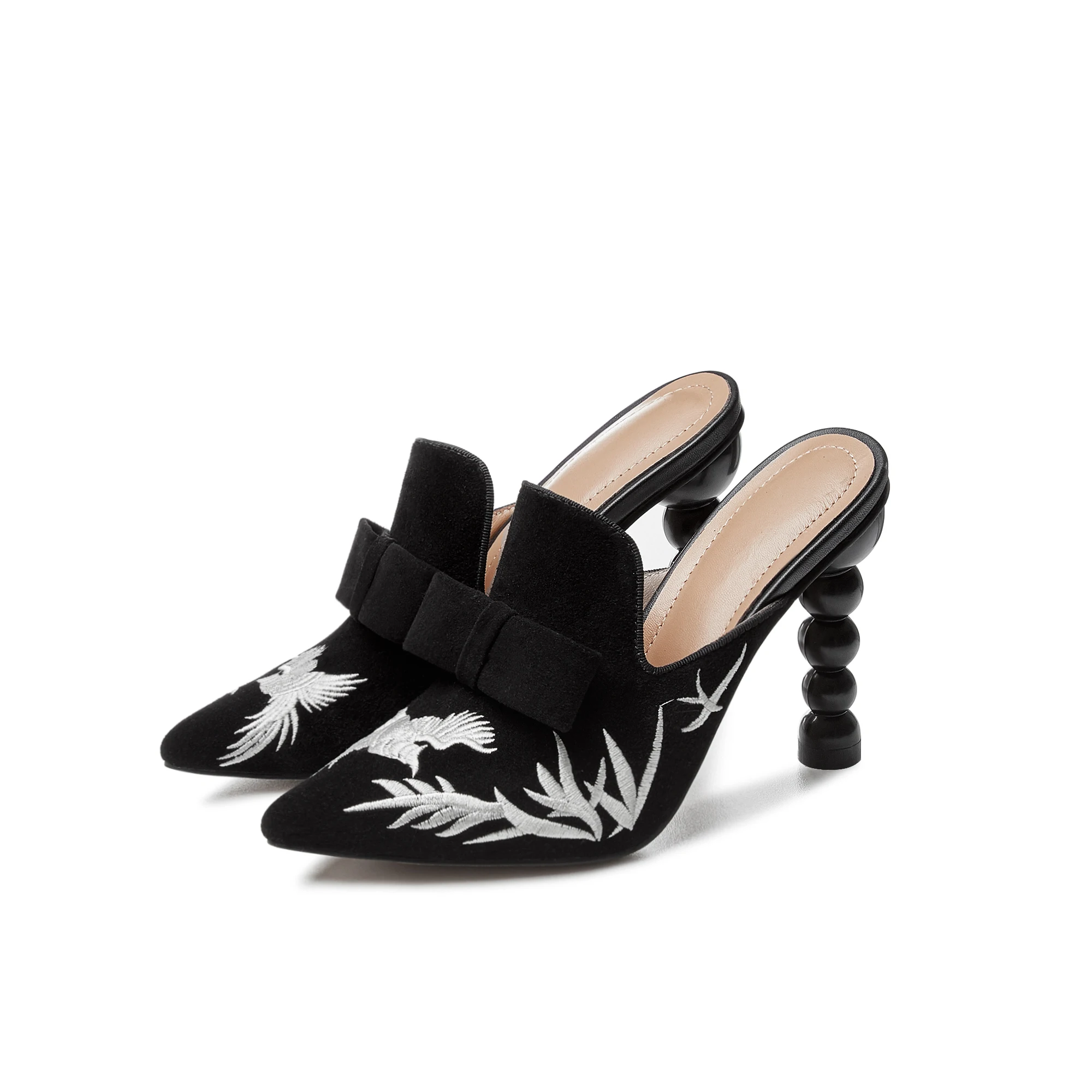 Новинка Сезон лето Большие размеры 43 Пикантные босоножки на высоком каблуке с