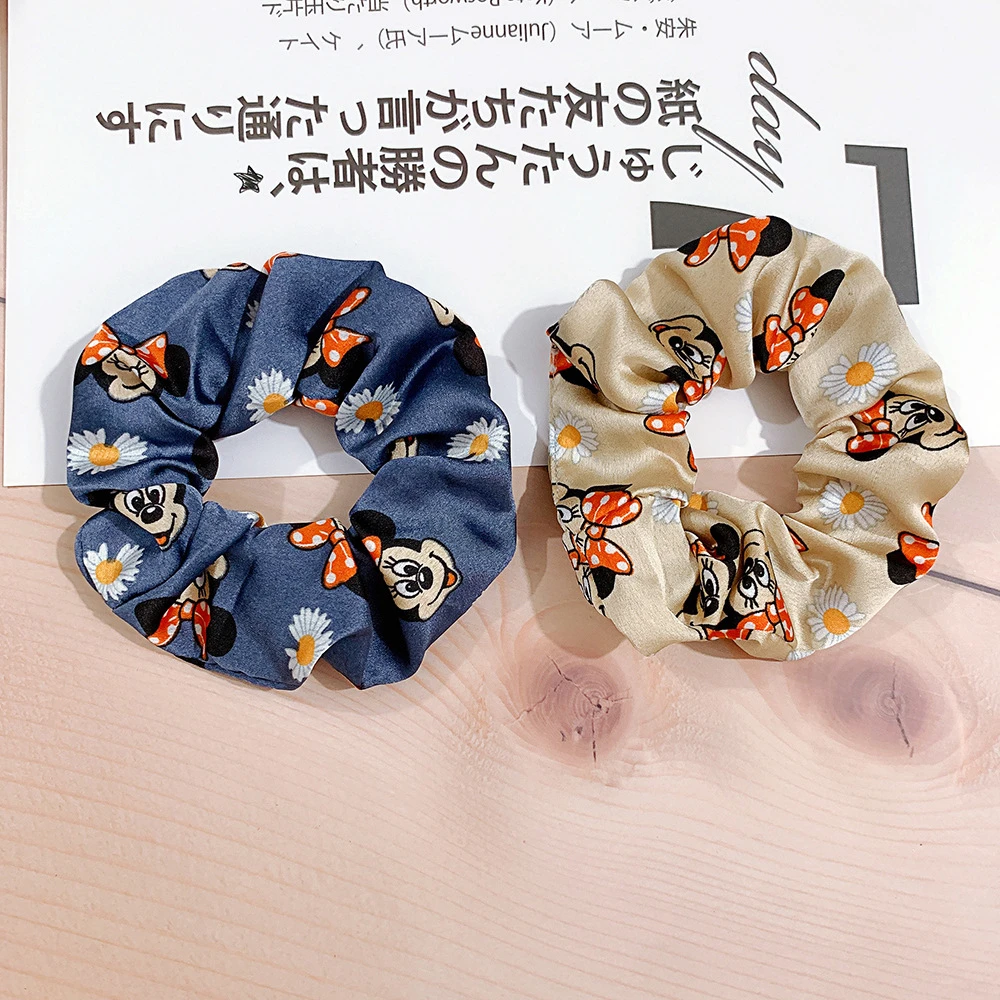 Женское кольцо для волос Disney Minnie Mickey Mouse изысканная резинка в цветочек аксессуары