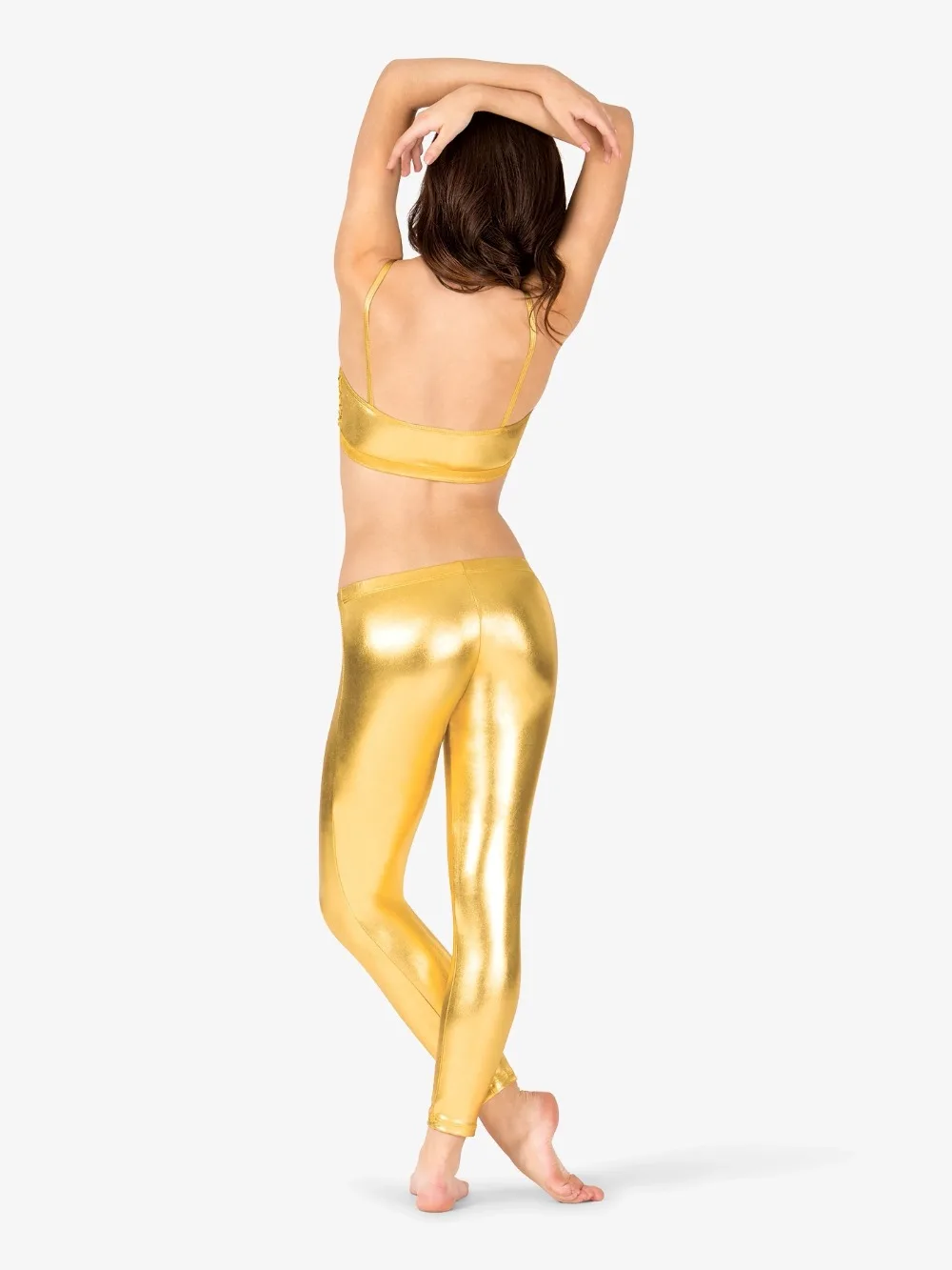 Women silver Low Waist Metallic -Dance Leggings Shiny Lycra Pants Ballet Stage Jazz Performance | Женская одежда