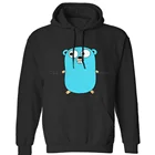 Мужские и женские толстовки софтстайл Go Golang, Синяя толстовка с логотипом Gopher, зимняя толстовка, бесплатная доставка