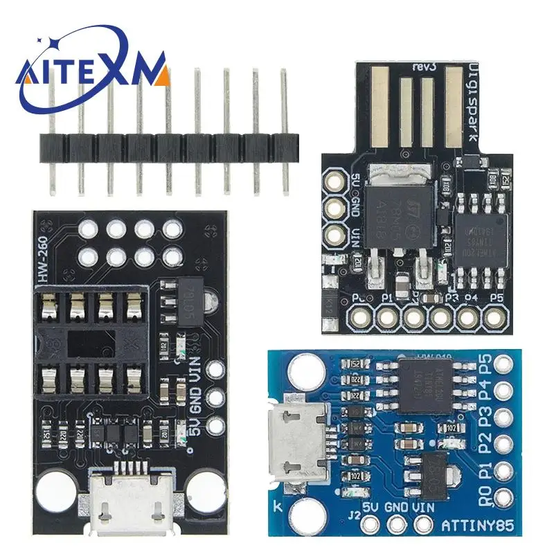 TINY85/ATTINY85 Digispark Kickstarter Micro Development Board ATTINY85 Module for Arduino IIC I2C USB Blue Black