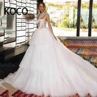 macdugall lace ball gown modern tulle wedding dresses sexy sleeveless o neck beach wedding dress bestidos novia 2022