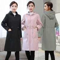 women jacket windbreaker spring autumn mid long water proof anti dirty kitchen home fashion work clothes coat ladies tops r1658