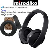 misodiko replacement cushions ear pads for sony playstation 4 gold wireless ps4 headset headphones repair parts earpads