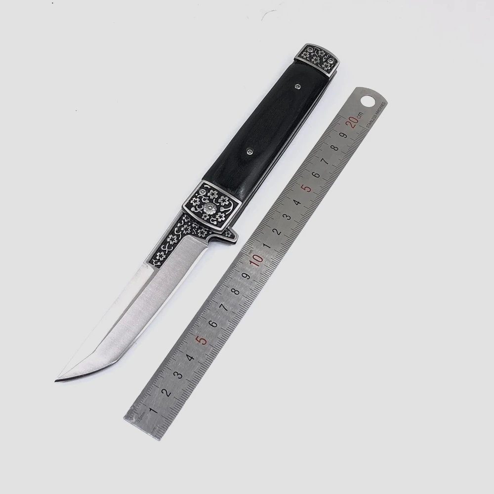 Карманный складной нож тактический для выживания лезвие 440с деревянная ручка