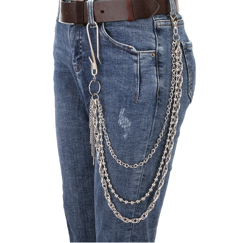 Модные мужские ювелирные изделия жан кошелек цепь 3 слоя талии панк крюк