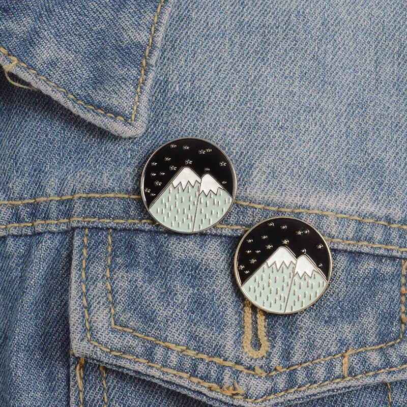 Изысканная круглая горная брошь Nightscape оптовая продажа Студенческая украшение