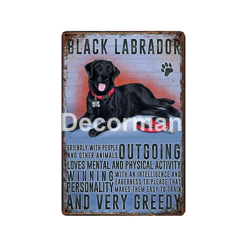 [DecorMan] Пользовательские Собака Кошка металлический знак WHIPPET лабрадоор COCKAPOD настенная живопись Декор LT-1980 - Цвет: GLA-5695