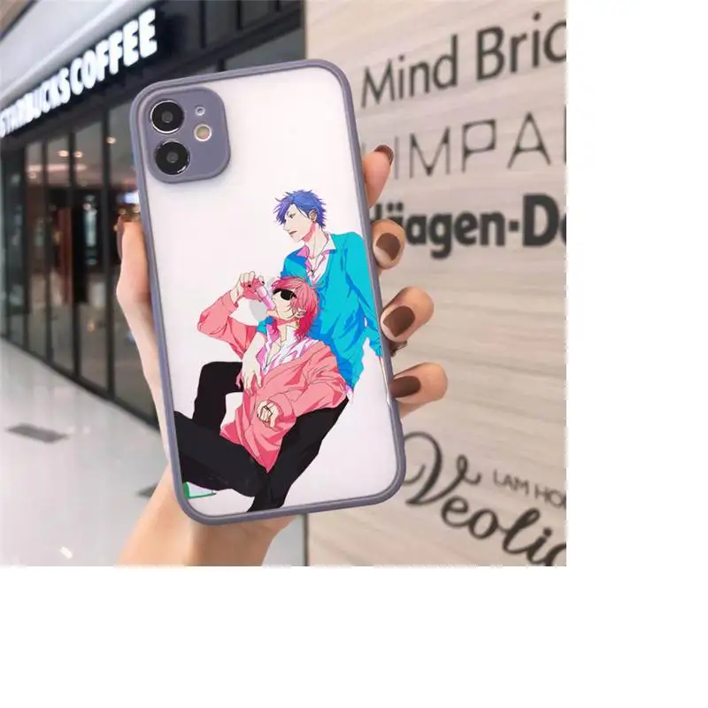 

Yarichin bitch Club Anime Phone Case For iPhone 12 11 Mini Pro XR XS Max 7 8 Plus X Matte transparent Gray Back Cover