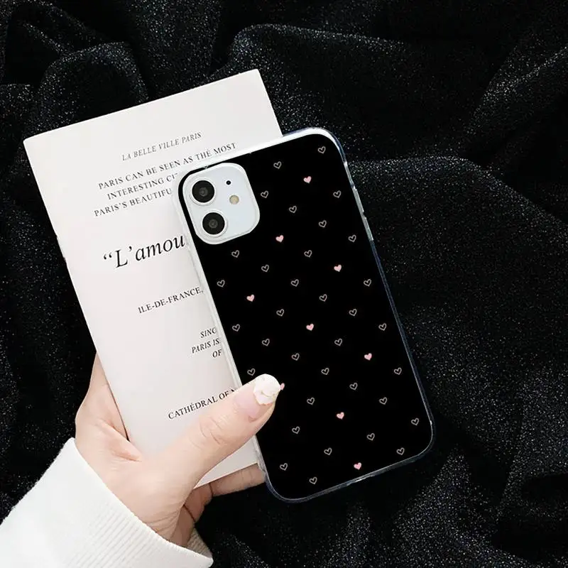 

simple crown space moon heart Phone Case Transparent for iPhone 6 7 8 11 12 s mini pro X XS XR MAX Plus cover funda shell