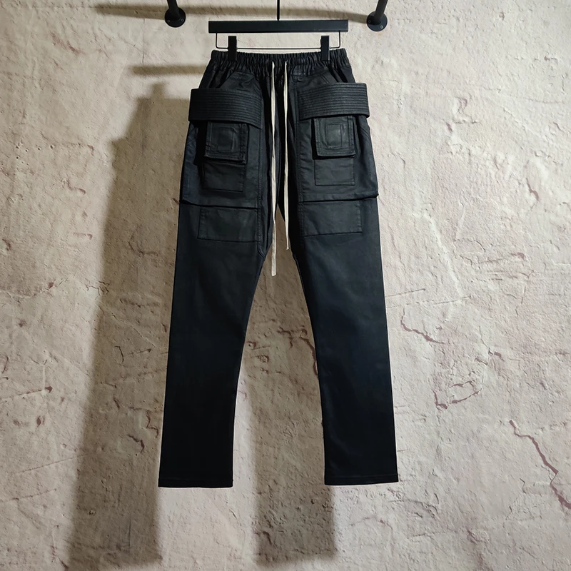 Owen Seak-pantalones vaqueros con cera de aceite para hombre y mujer, Jeans clásicos góticos recubiertos de verano, Jeans rectos de Hip Hop, talla XL