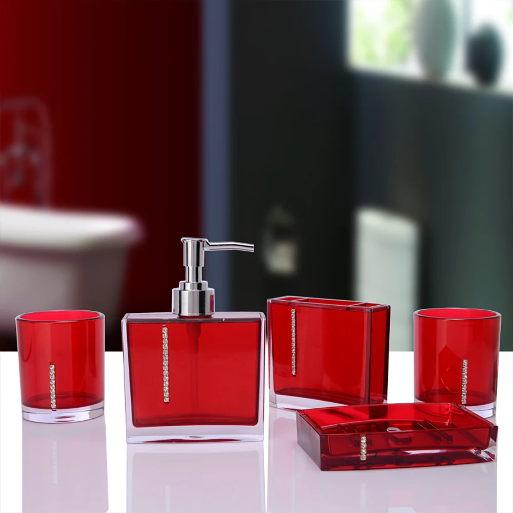 Набор из 5 предметов Коробка для мыла лосьон бутылка держатель зубных щеток чашки