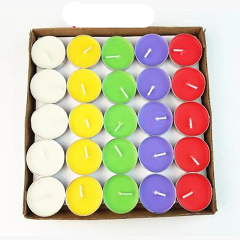 50 шт./компл. романтические бездымные свечи круглые в форме сердца декоративные