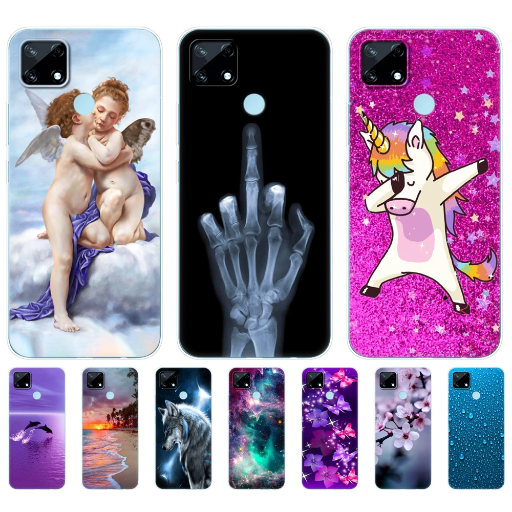 for realme c12 c25 c25s 7i global case silicon back cover for realme narzo 20 30a phone case tpu soft funda coque bumper etui free global shipping