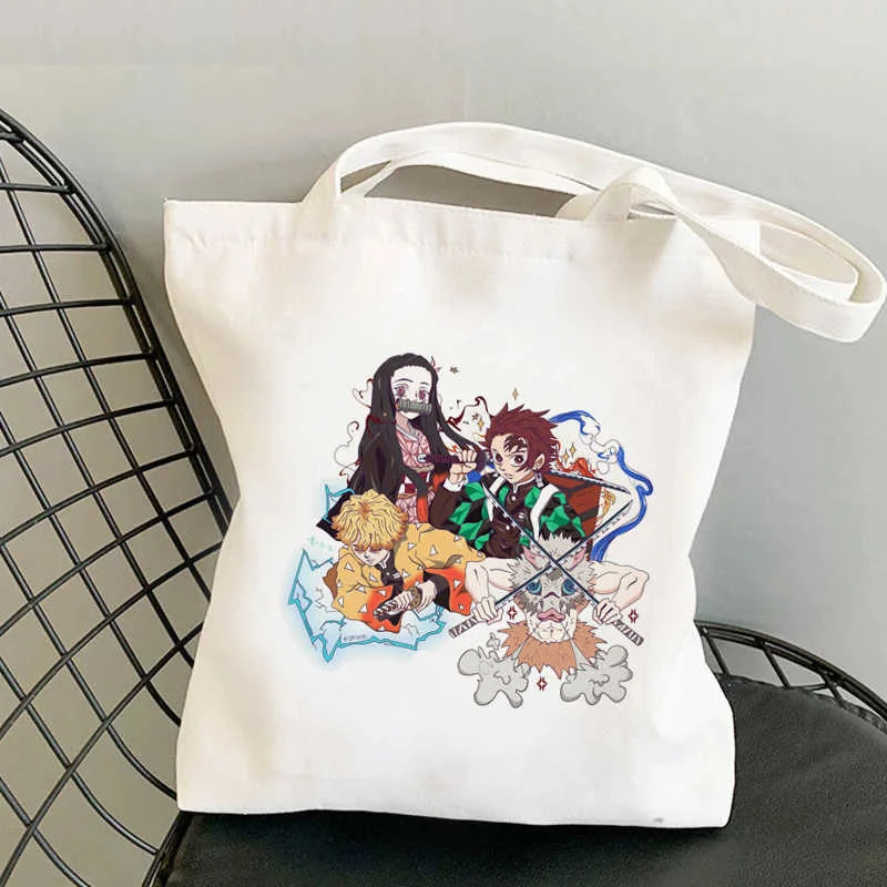 

Demon Slayer Kimetsu No Yaiba shopping bag shopping jute bag bolsa bolso grocery shopper bag sac cabas fabric reciclaje sacolas