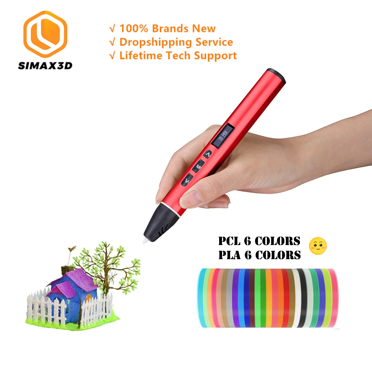 SIMAX 3D печати ручек 12V 3D с карандашным рисунком Scribble ручки 120 м нити для детей детское образование инструменты для создания хобби игрушки