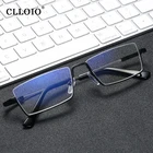 Новые трендовые многофокальные деловые очки для чтения CLLOIO, мужские очки с титановой полуоправой и защитой от синего излучения, прогрессивные очки для женщин и мужчин