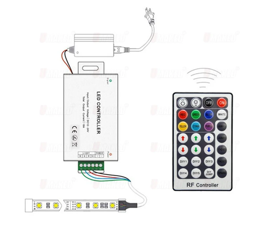 Светодиодная полоса светильник DC 12V 24V 4A 3CH 12A RF беспроводной 28key алюминиевый пульт