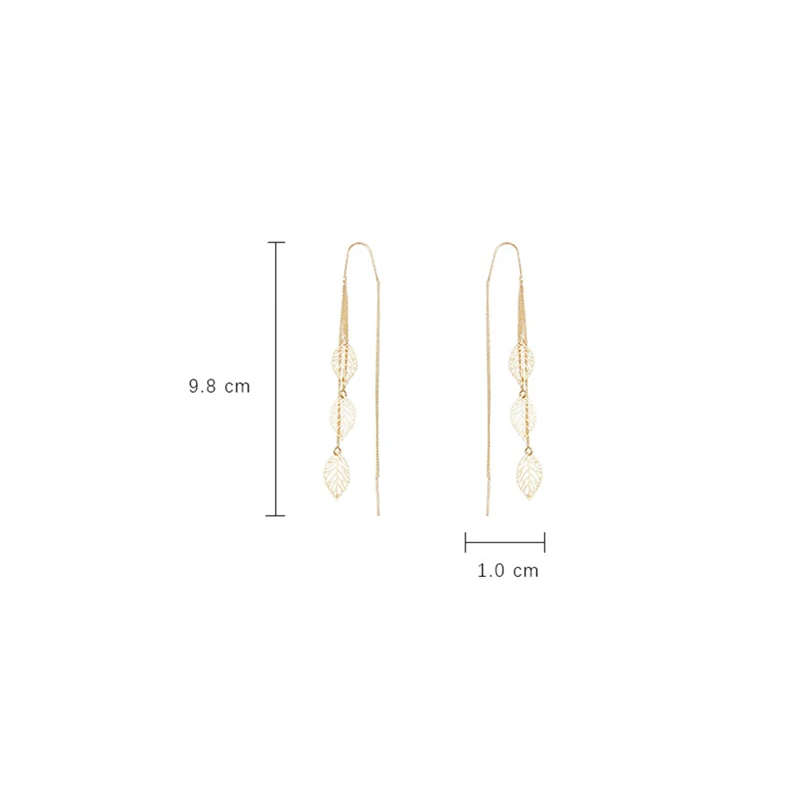 

Fashionable new cute sweet leaf Tassel Earrings Korean style elegant high quality Earrings