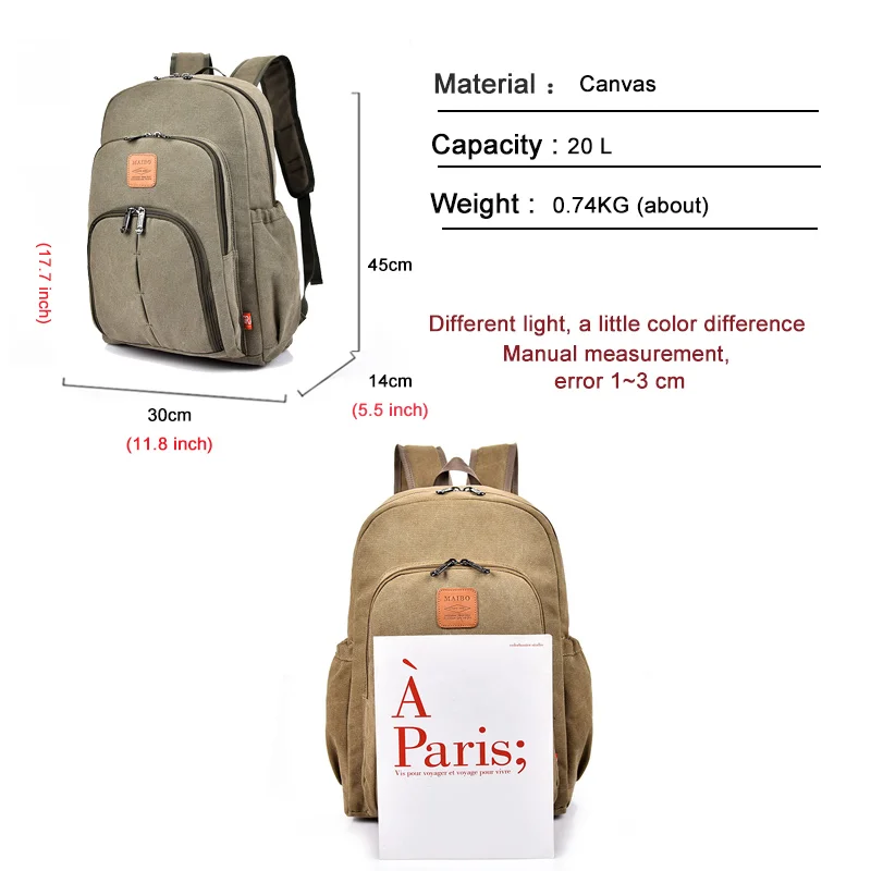 Мужской холщовый рюкзак большой емкости 2020 новый водонепроницаемый прочный