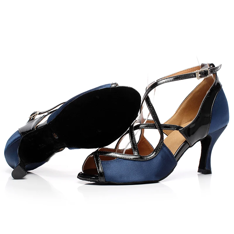 Женские туфли для латиноамериканских танцев на низком каблуке с резиновой