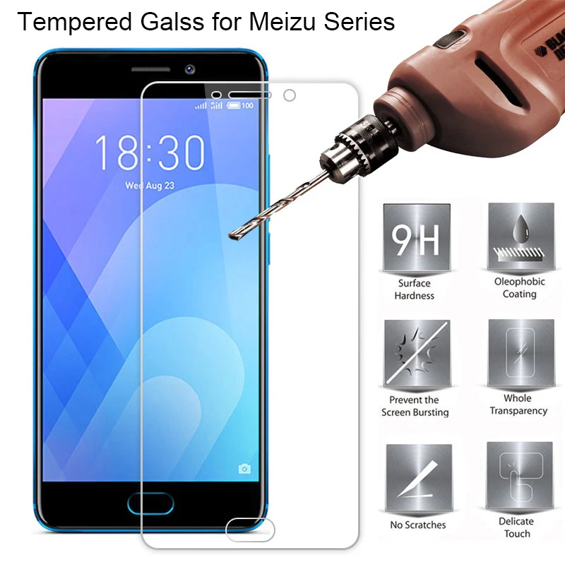 9H HD закаленное стекло для Meizu M5S M5C M5 Note экрана M15 Plus M1 M2 защитное на M6 M6S | Мобильные