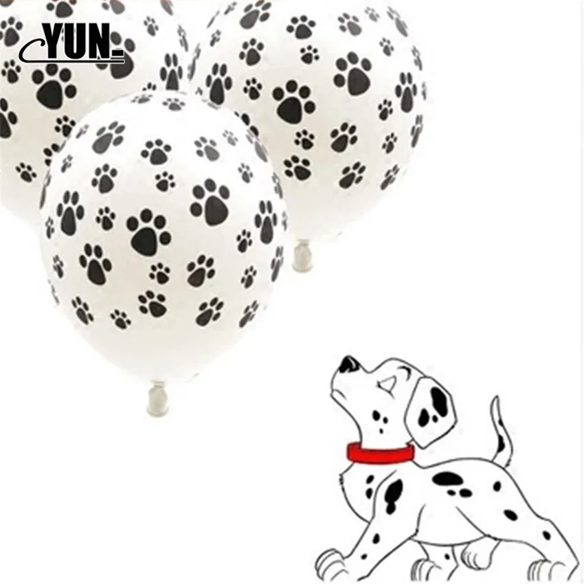 50 шт. черный собачьих лап латексный шар голой след в горошек утепленные воздушные