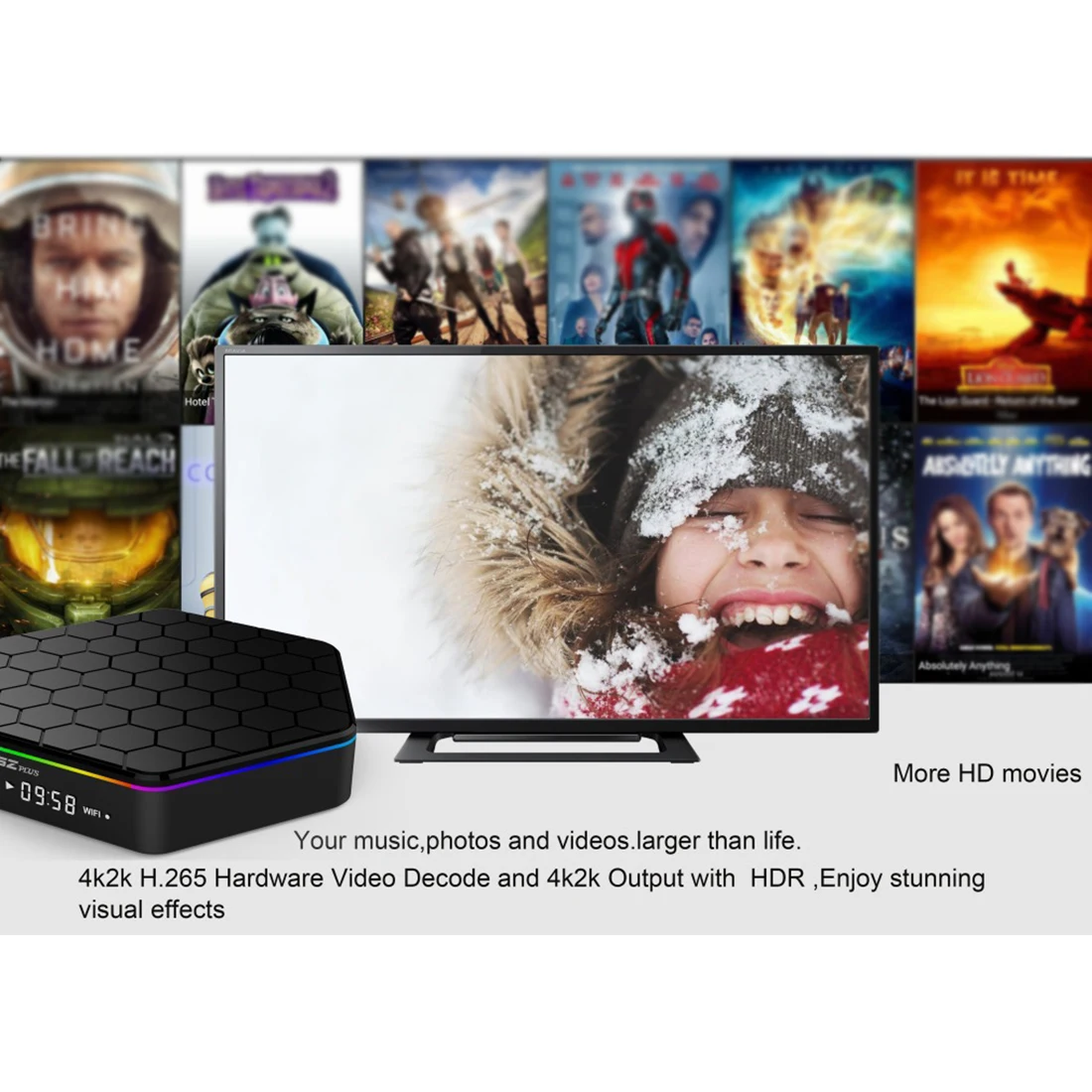 

T95z Plus Amlogic S912 Octa-core 2G RAM 16G ROM TV Box black