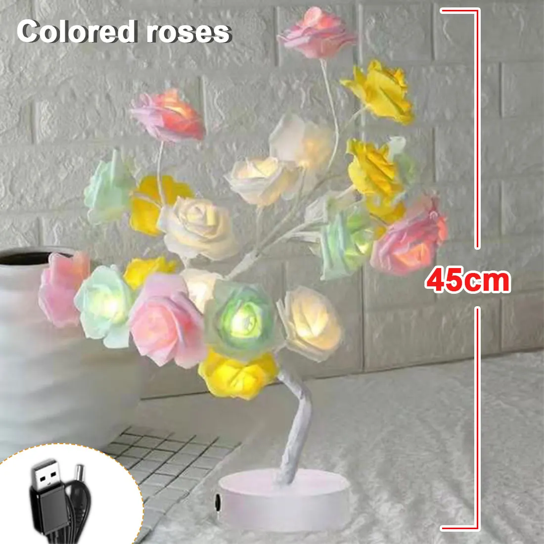 

2021 new LED Table Lamp Rose Flower Tree USB Night Lights Christmas Gift For Kids Room Rose Flower Lighting Home Decoration
