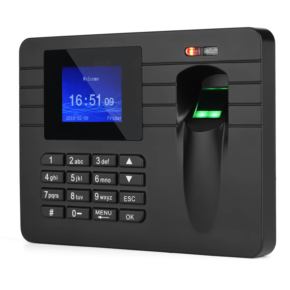

Attendance Recorder Machine 2.4in LCD Screen Fingerprint Time Clock Recorder Employee Attendance Machines 100-240V Dropshipping