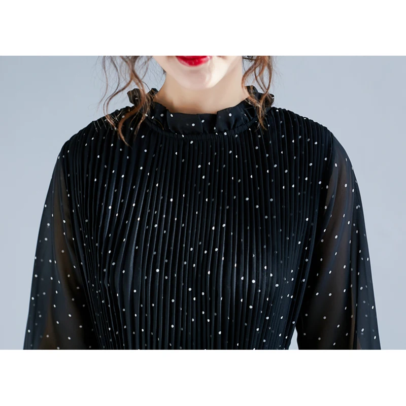 Шифоновое праздничное платье трапеция с высокой эластичной талией и бантом